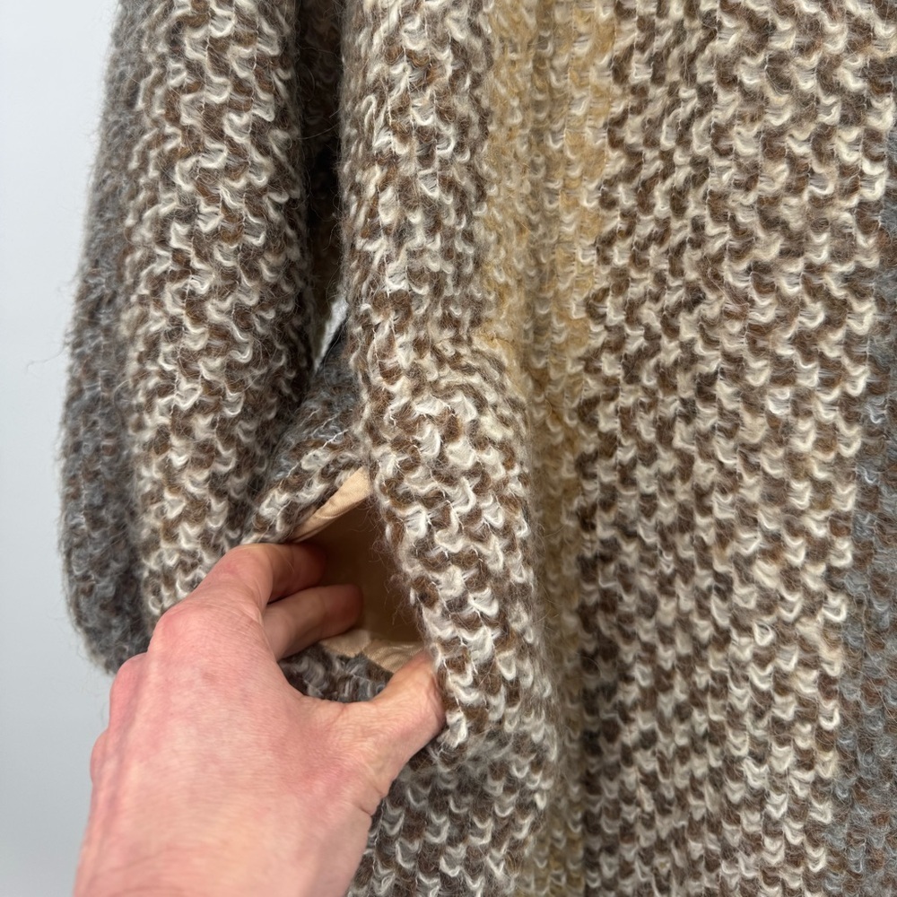 Vintage MJ Seattle Mohair Wool Coat Duster Oversized Long Neutral USA Made Size - Picture 8 of 9